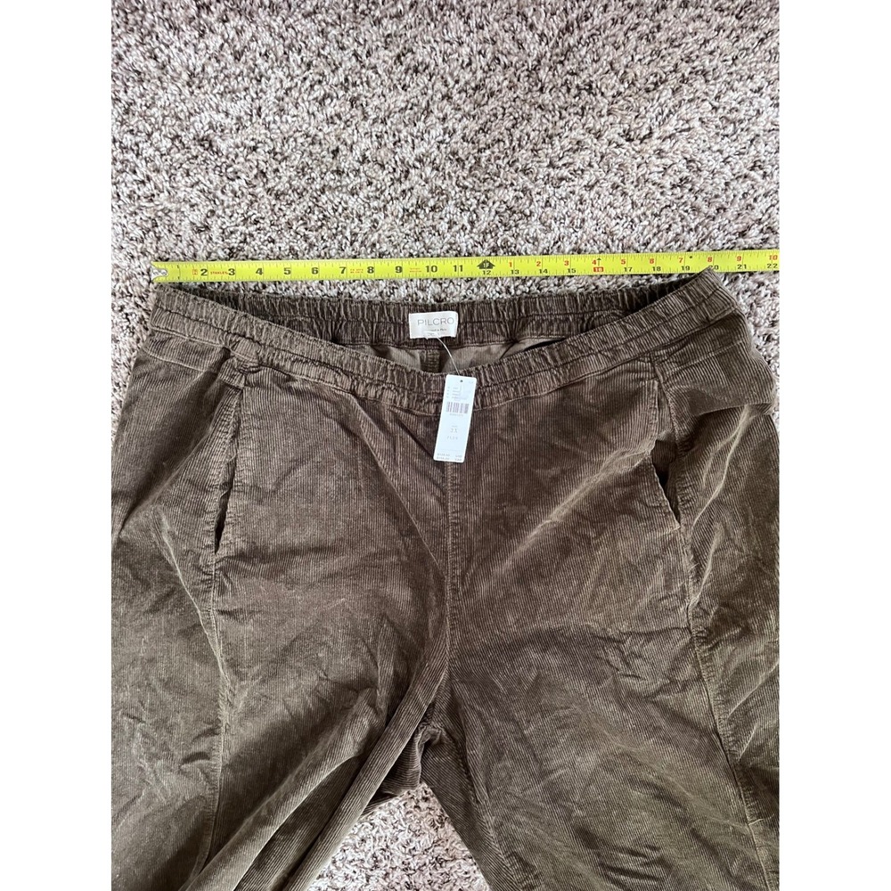 Pilcro Moss Green Corduroy Wide Leg Pull On Pants Plus Size 2X New - Picture 7 of 9